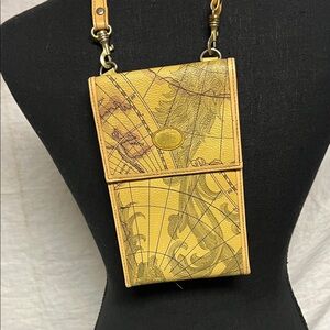 Yellow/ Gold Allen Edward Crossbody Phone Bag